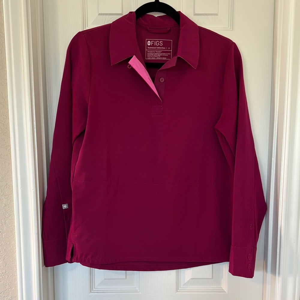 Figs Pink Long Sleeve Shirt